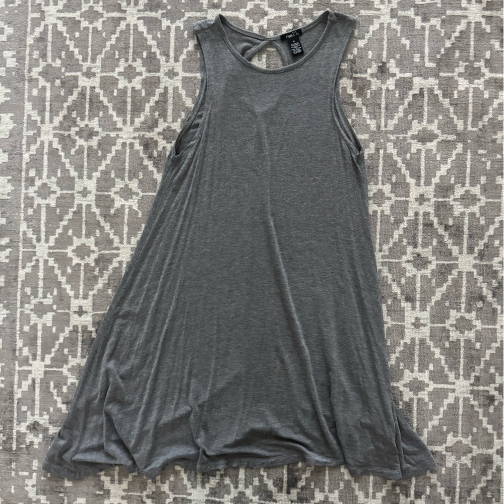 Rue21 Charcoal Gray Swing Dress Sleeveless Keyhole Back Size Medium